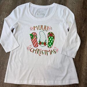Coral Bay Merry Christmas‎ Top-Size Small Petite